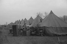 Possibly: The kitchen in the camp for white flood refugees at Forrest City, Arkansas, 1937. Creator: Walker Evans