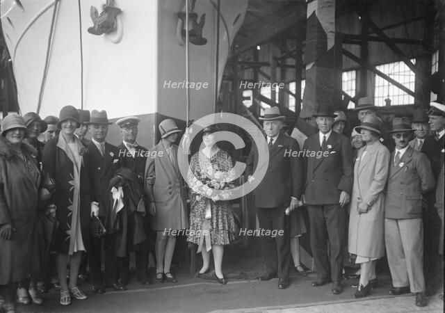 Possibly the launch of the Yugoslavian 'Bakar', J Samuel White and Co, Cowes, Isle of Wight, 1931. Creator: Kirk & Sons of Cowes.