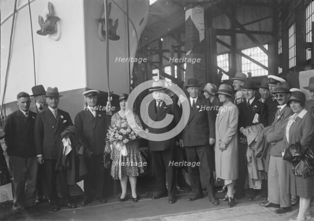 Possibly the launch of the Yugoslavian 'Bakar', J Samuel White and Co, Cowes, Isle of Wight, 1931. Creator: Kirk & Sons of Cowes.