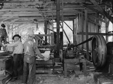 Possibly: The sawmill in operation, Ola self-help sawmill co-op, Gem County, Idaho, 1939. Creator: Dorothea Lange