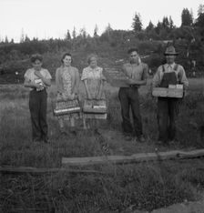 Possibly: This family, like others in the area, raise strawberries..., near Tenino, Washington, 1939 Creator: Dorothea Lange