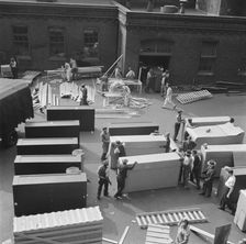 Possibly: United States government workers and carpenters making crates..., Washington, D.C., 1942. Creator: Gordon Parks