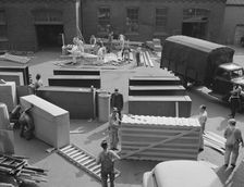 Possibly: United States government workers and carpenters making..., Washington, D.C., 1942. Creator: Gordon Parks