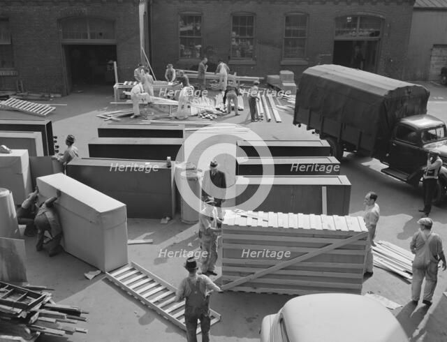 Possibly: United States government workers and carpenters making..., Washington, D.C., 1942. Creator: Gordon Parks.