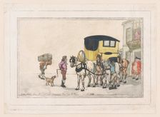 Post Boys and Post Horses at the White Hart Inn, December 15th, 1787., December 15th, 1787. Creator: Thomas Rowlandson