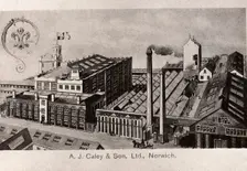 Post card of the Caley confectionery factory, Norwich, Norfolk, 1901