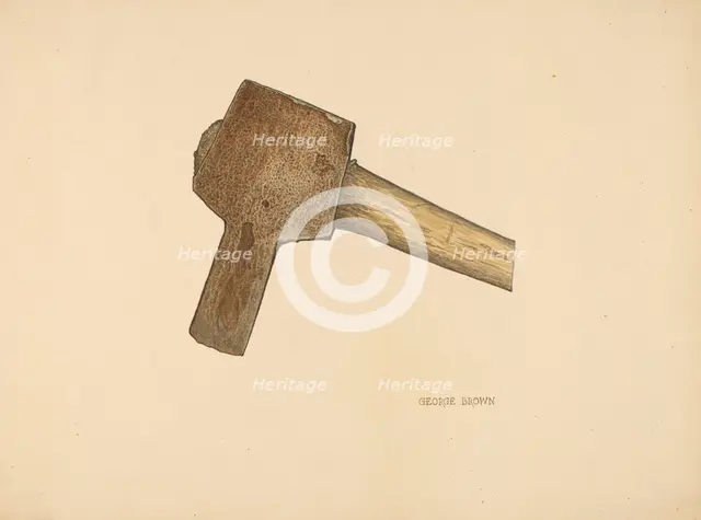 Post Hole Axe, c. 1940. Creator: George C. Brown.