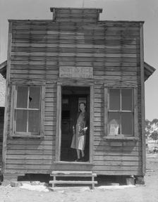 Post office and postmistress, view number two, Widtsoe, Utah, 1936. Creator: Dorothea Lange