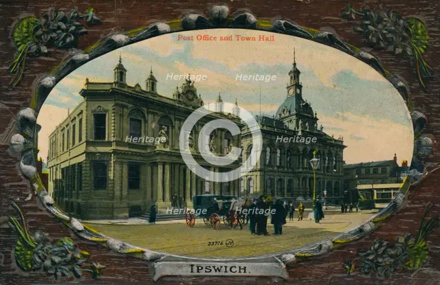 Post Office and Town Hall, Ipswich, Suffolk, c1905. Artist: Unknown.