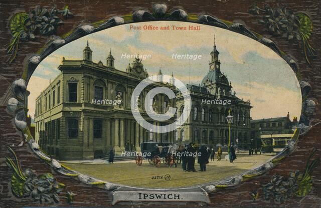 Post Office and Town Hall, Ipswich, Suffolk, c1905. Artist: Unknown.