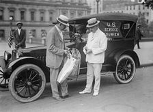 Post Office Department - Auto Mail Transport, U.S. Service Courier': C.H. Claudy..., 1917 or 1918. Creator: Harris & Ewing