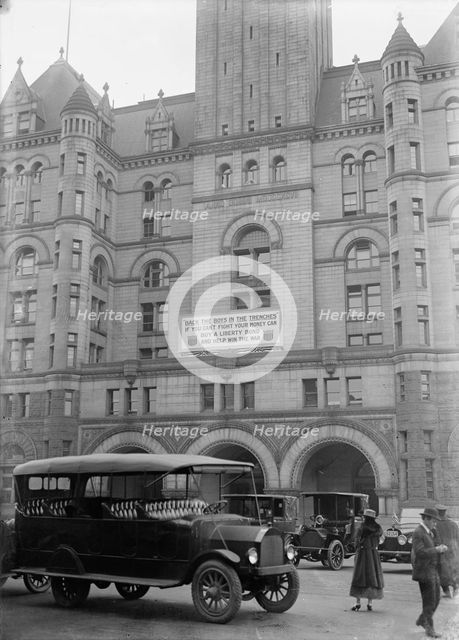 Post Office Department Building, 12Th And Pennsylvania Ave., with Liberty Loan Banner, 1917. Creator: Harris & Ewing.