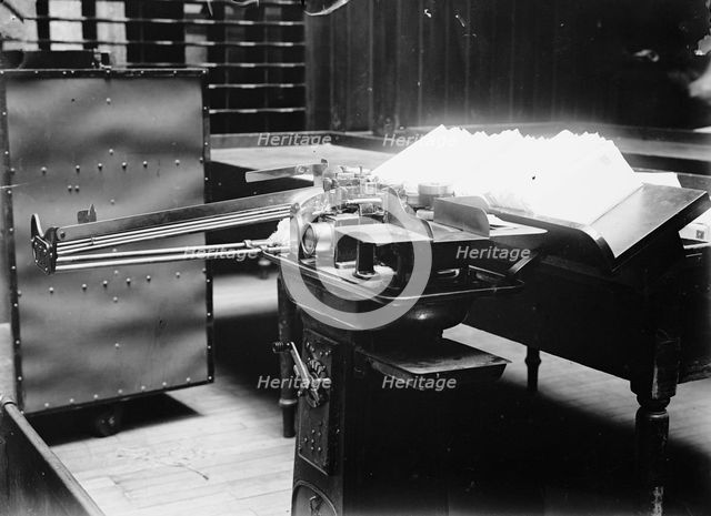 Post Office Department Cancelling Machine, 1913. Creator: Harris & Ewing.