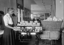 Post Office Department - Opening Machine, 1917. Creator: Harris & Ewing