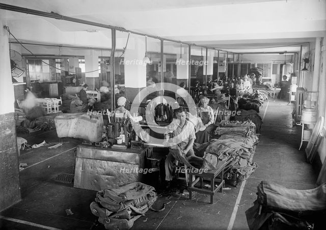 Post Office Department - Repairing Mailbags, 1914. Creator: Harris & Ewing.