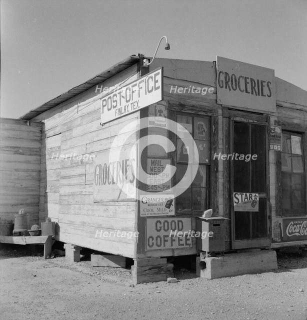 Post office, Finlay, Texas, 1937. Creator: Dorothea Lange.