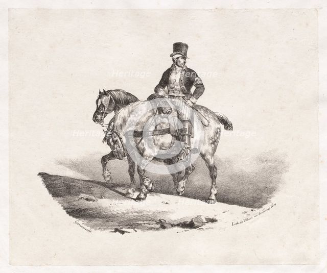 Postman or Two Harnessed Horses, 1823. Creator: Théodore Géricault (French, 1791-1824); Gihaut.