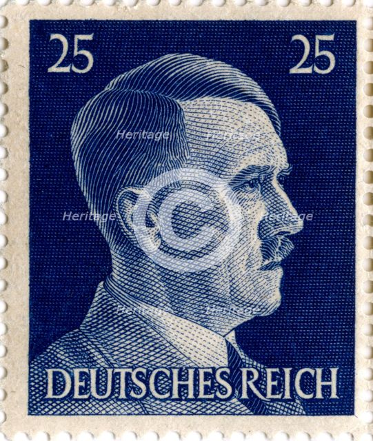 Postage stamp featuring Adolf Hitler (1889-1945), 1941-1942. Artist: Unknown