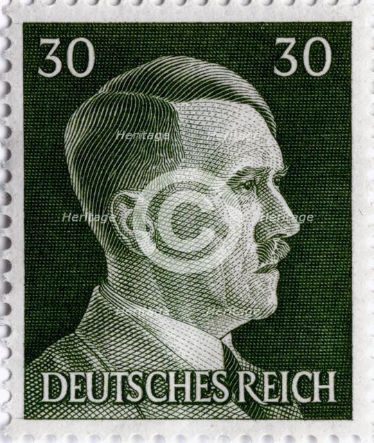 Postage stamp featuring Adolf Hitler (1889-1945), 1941-1942. Artist: Unknown