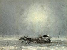 Postal Carriage in Winter (Minus 40 Degrees), 1888. Creator: Pavel Mikhailovich Kosharov