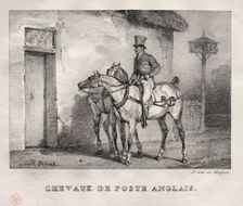 Postal Horses, 1823. Creator: Horace Vernet (French, 1789-1863)