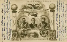 Postcard celebrating the signing of the Portsmouth Peace Treaty, c1905. Creator: Edmund Noble