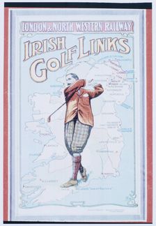 Postcard advertising golfing trips to Ireland, c1910. Creator: Unknown