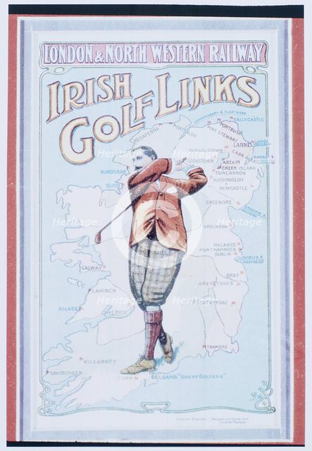Postcard advertising golfing trips to Ireland, c1910. Creator: Unknown.