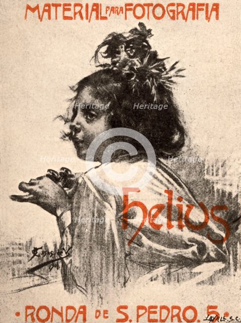 Postcard. Advertising of Helios trademark from a photography. Barcelona, 1901.