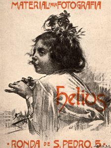 Postcard. Advertising of Helios trademark from a photography. Barcelona, 1901