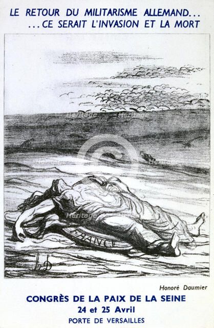 Postcard advertising the Congress of Peace of the Seine, Paris. Artist: Honoré Daumier