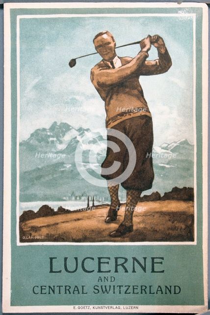 Postcard for golfing resort, Lucerne, Switzerland, c1920s. Creator: Unknown.