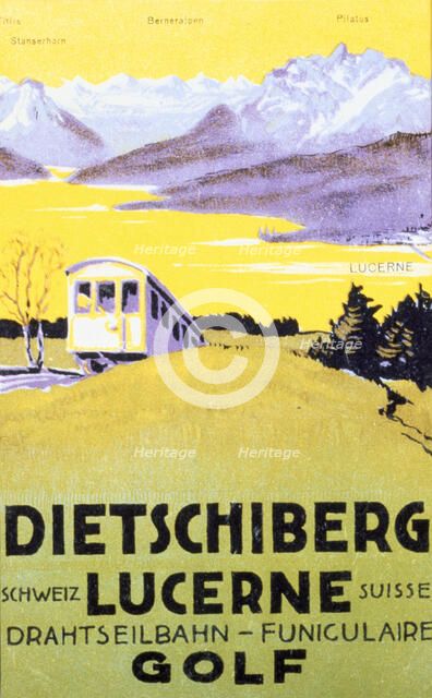 Postcard from golfing resort, Switzerland, c1930. Artist: Unknown