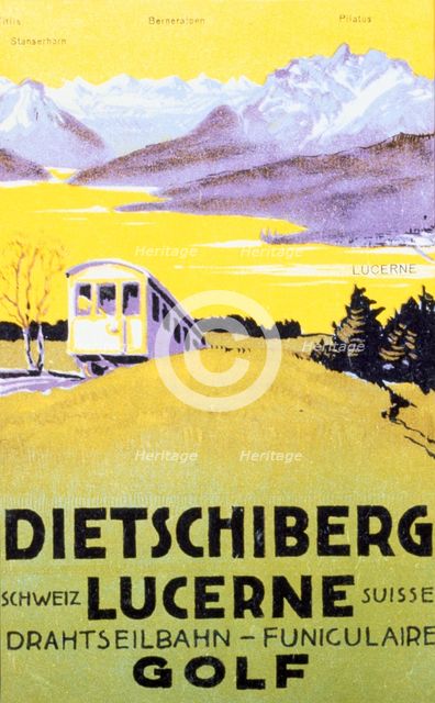 Postcard from golfing resort, Switzerland, c1930. Creator: Unknown.