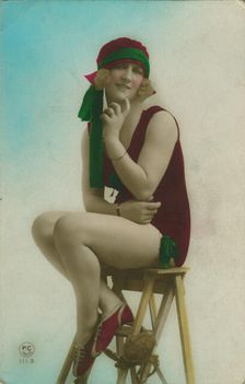 Postcard of a swimmer, c1920s