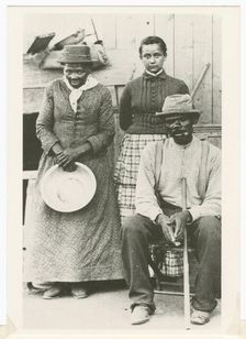 Postcard of Harriet Tubman, Nelson Davis, and daughter Gertie, ca. 1887; printed 1992. Creator: William Haight Cheney
