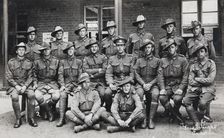 Postcard of unidentified group of soldiers, signed on the front by Fred Wright, Andover. Creator: Murphy