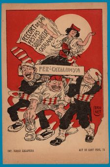 Postcard - Solidaritat Catalana, Barcelona, 1920s. Creator: Llorenç Brunet Torroll