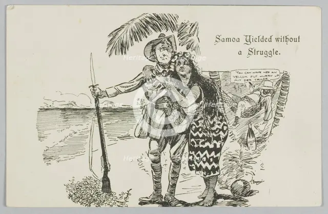 Postcard, 'Samoa Yielded without a Struggle.', 1914. Creator: William Blomfield.