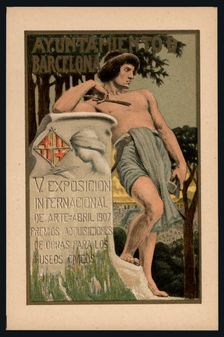 Postcard. Poster of the 5th International Exhibition of Art. Barcelona City Council. April 1907