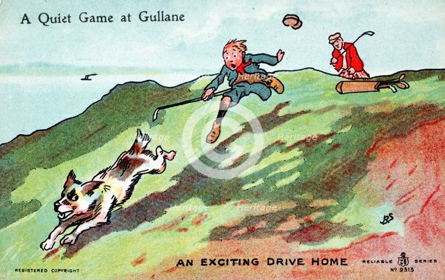 Postcard with golfing theme, c1900s-c1910s. Creator: Unknown.