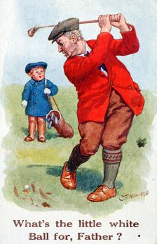 Postcard with golfing theme, c1900s-c1910s