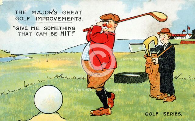 Postcard with golfing theme, c1900s-c1910s. Artist: Unknown