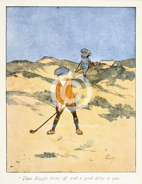 Postcard with golfing theme, c1910. Artist: Unknown