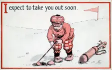 Postcard with golfing theme, c1910s-c1920s. Creator: Unknown