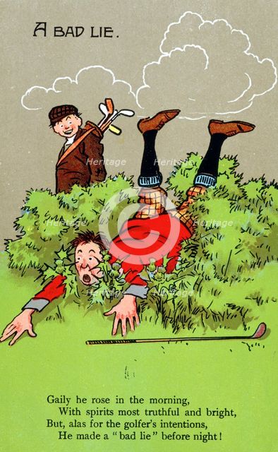 Postcard with golfing theme, c1910s-c1920s. Creator: Unknown.