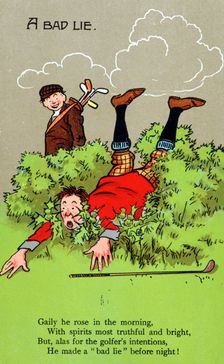 Postcard with golfing theme, c1910s-c1920s. Creator: Unknown