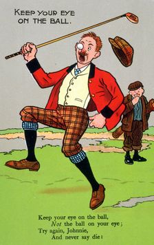 Postcard with golfing theme, c1910s-c1920s. Creator: Unknown