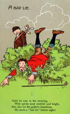 Postcard with golfing theme, c1910s-c1920s