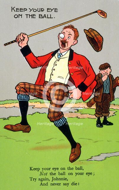 Postcard with golfing theme, c1910s-c1920s. Artist: Unknown